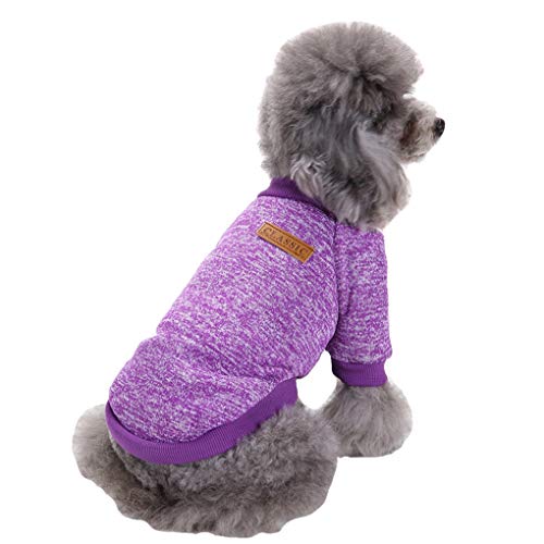 Dog Sweaters for Small Dogs (Purple / Large)