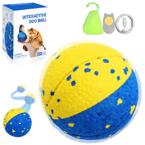 Dog Ball Smart Interactive Dog Toy with Remote Control (Blue+Yellow)