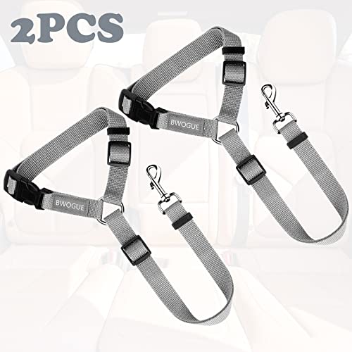 2 Pack Dog Seat Belt for Car (Grey)