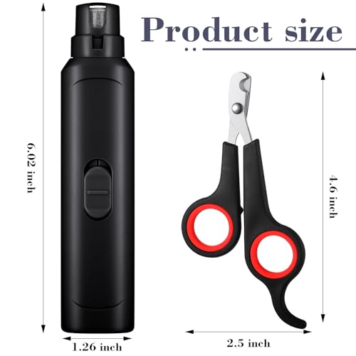 2 Pcs Bird Nail Grinder with Clipper Bird Nail Trimmer File Pet Grooming Tool for Parrot Budgerigars Parakeets Myna Conure Finches Lovebirds (Black)
