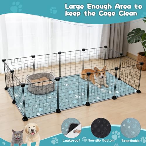 3 Packs Washable Guinea Pig Cage Liners with with Paw Print (47 x 24in / 3 Packs)