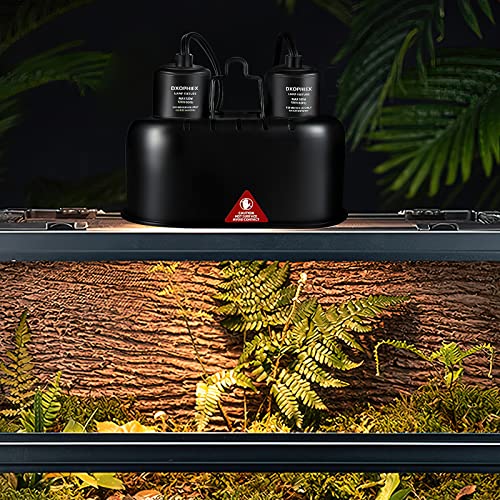 Nano Dual Reptile Heat Lamp Max 40W with Two Independent Switches (7.5inch dual dome)