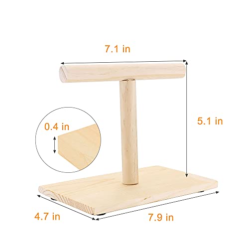 Wooden Bird Training Stand Portable Tabletop Bird Perch T