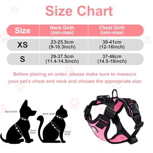 Cat Harness and Leash for Walking (XS / Pink)