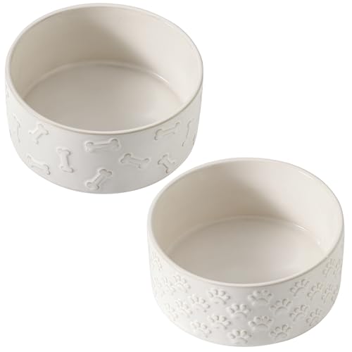 Ceramic Dog Bowl Set of 2 (6.1 in-Medium)