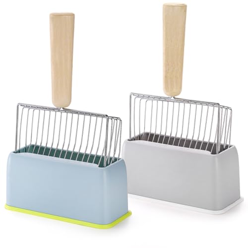 2 Pack Fast Sifting Cat Litter Scoop with Stand