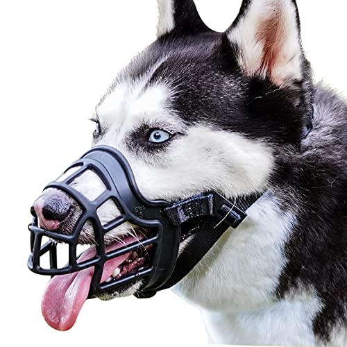 Dog Muzzle Basket Muzzle Anti Biting Chewing for Medium Large Dog (3 (Snout 9½-10½") / Black)