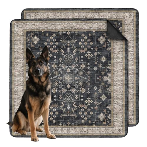 Washable Pee Pads for Dogs 2 Pack 48x48 (48"x48"(2 Pack) / B Black)