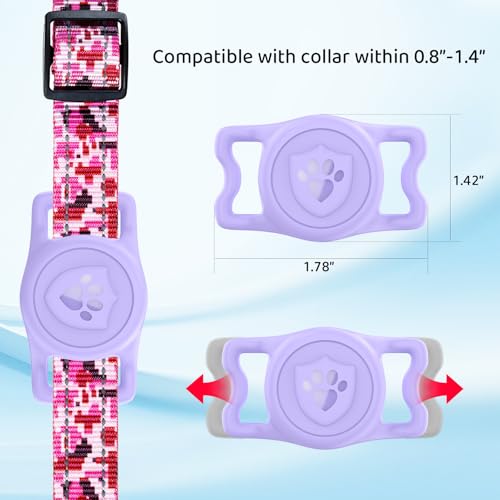 IP68 Waterproof AirTag Holder for Dog Collar (Purple)