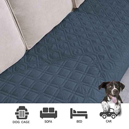 Waterproof Dog Bed Cover Pet Blanket for Furniture Bed Couch Sofa Reversible (40x90 Inch (Pack of 1) / Navyblue)