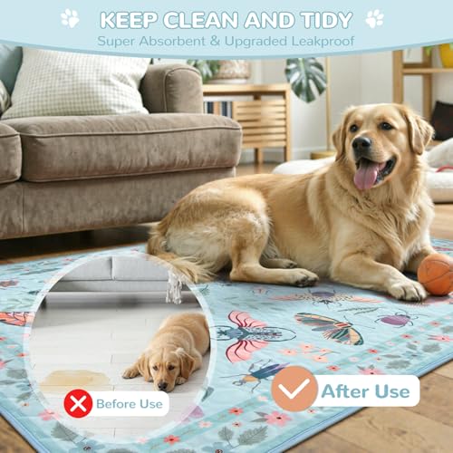 Washable Reusable Pee Pads for Dogs (Blue-03 / 2FT x 2FT (Pack of 2))