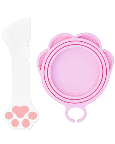 Cat Food Can Lid and Spoon (Pink&White)