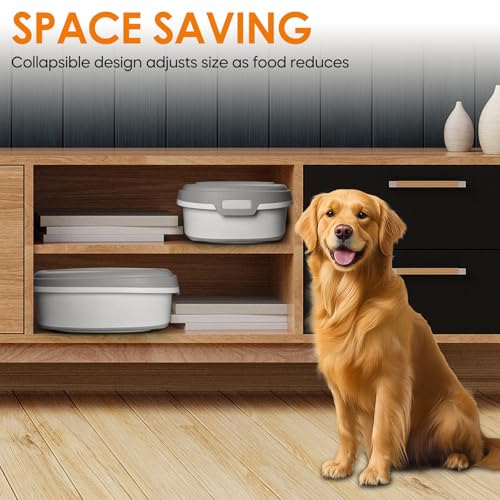 28 30lbs Collapsible Dog Food Storage Container (Grey-30lbs)