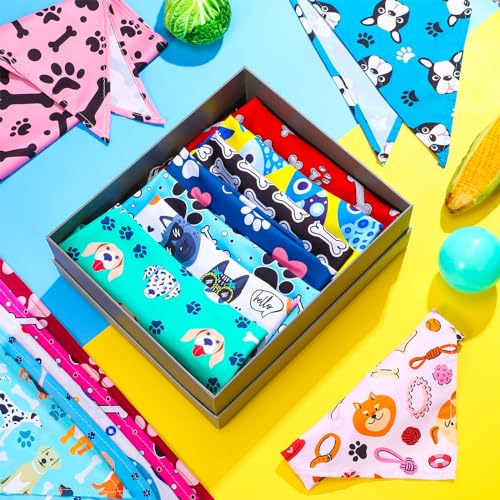 72 Packs Dog Bandanas Bulk Triangle Scarf Bibs Adjustable Dog Bibs Bandanas for Pet Costume Accessories