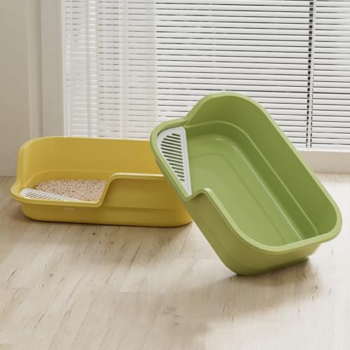 Extra Large Cat Litter Box with High Sides (White)