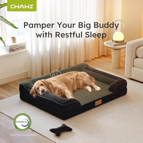 Dog Beds for Large Dogs (Black / Large(36"L x 27"W x8.5"Th))