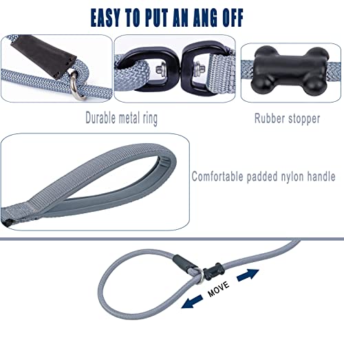 Slip Lead Dog Leash (1/2"×4ft / Grey)