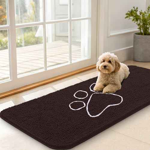 Dog Door Mat for Muddy Paws 47x20 (Brown / 47" X 20")