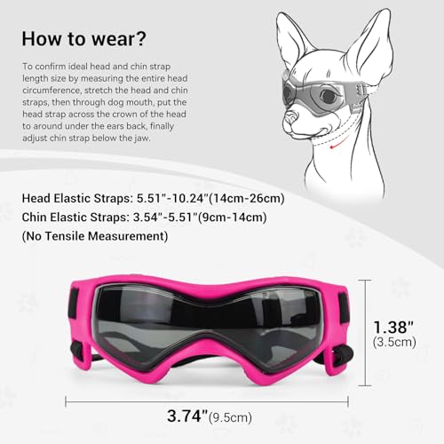 XS Dog Goggles for Extra Small Breed UV (X-Small / Pink)
