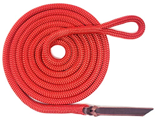 Double Braid Lead Rope with Eye Splice Loop (Red / 14 ft.)