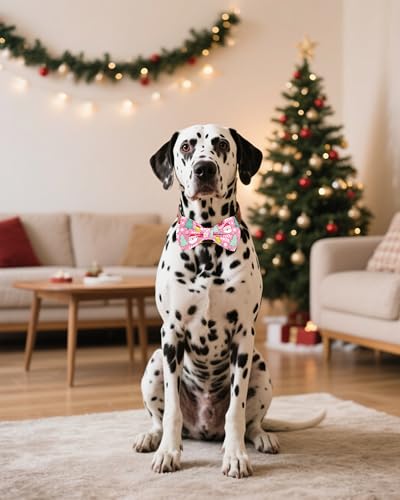 10 Pack Dog Bowties Christmas for Large Dogs Sliding on Collar (M/L)