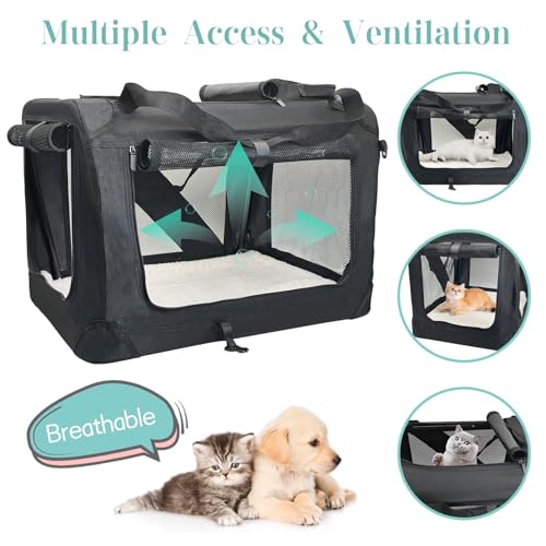 Large Cat Carrier for 2 Cats (Black)