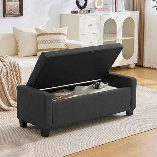 43" Ottoman with Storage (Darkgray / 19.2"D x 43"W x 16.9"H)