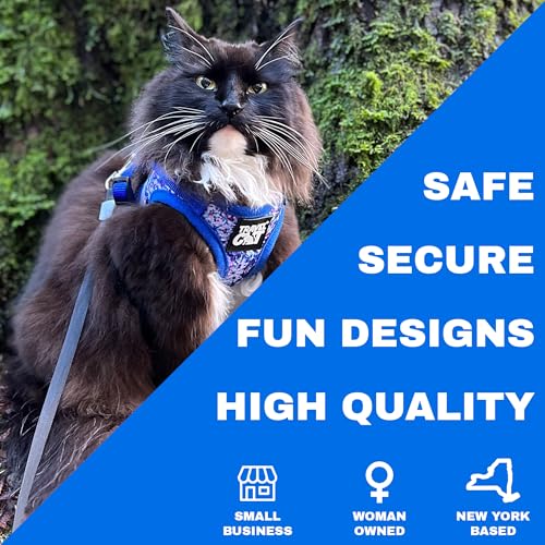 Travel Cat Harness and Leash Set (Small / Groovy Cat)