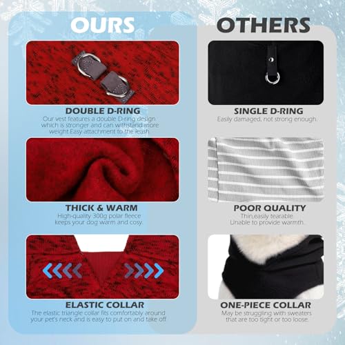 Fleece Dog Sweater (Mixed Red / Large)