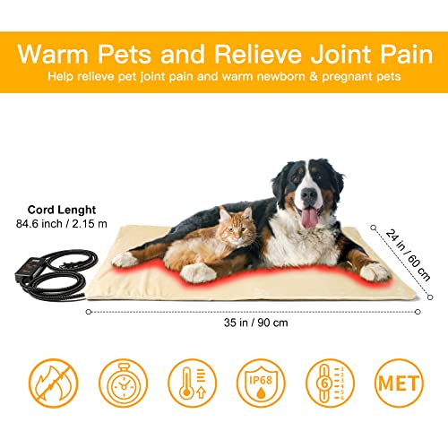 Pet Heating Pad (Beige / 35.0"L x 24.0"W x 0.6"Th)