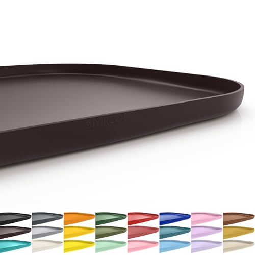 Waterproof Silicone Pet Food Mat with Raised Edge for Dog & Cat (Dark Brown / 22"L x 14"W)