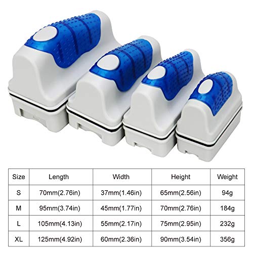 Magnetic Aquarium Fish Tank Glass Algae Glass Cleaner Scrubber Floating Clean Brush (S / Blue)