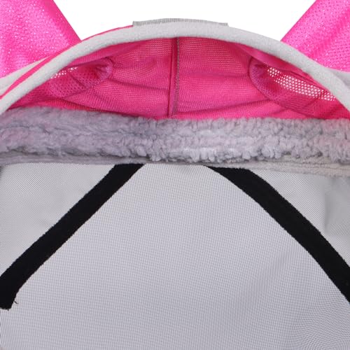 CareMaster Pro Luminous Horse Fly Mask Standard with Ears UV Protection for Horse Flamingo M Cob (Flamingo / Medium (Arabian))