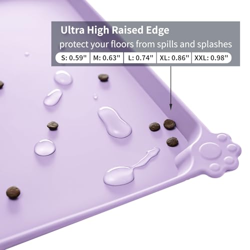 Silicone Pet Feeding Mat (Hibiscus Purple / 24" x 16")