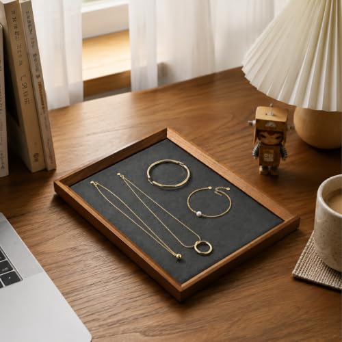 Wood Jewelry Tray (Gray / 11.8" x 9.1" x 0.7")