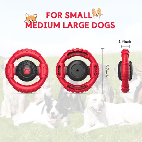 Dog Toys for Aggressive Chewers Large Medium Small Breed Indestructible (Red / Medium)