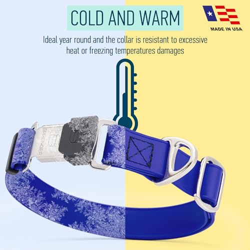 Biothane Waterproof Dog Collar with Herm Sprenger Stainless Steel Quick Release Buckle (W 1" x L 15"-25" / Blueberry Royal)