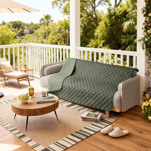 Waterproof Pet Blanket for Bed (52x82 Inch (Pack of 1) / Dark Olive/Light Olive)
