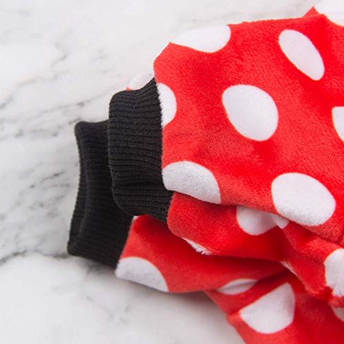 Dog Halloween Pajamas Puppy Onesies Small Dogs Soft Pjs Coat Cat Apparel Comfy Pet Christmas Clothes Outfit Doggie Bodysuit (Large / Polka Dots)