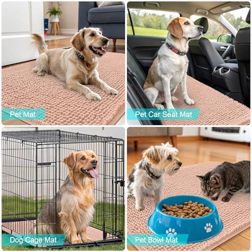Dog Door Mat for Muddy Paws 50x30 (Peach / 50" X 30")