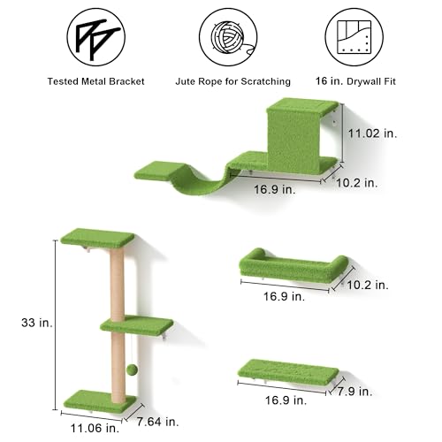 Cat Wall Shelves (Green)
