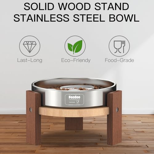 Elevated Dog Bowl Stand (4" Height 1-Cup Slow Feeder)