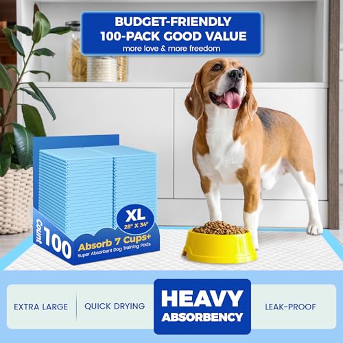 Dog Pee Pads Extra Large 28"x34" (100 Packs (Regular))