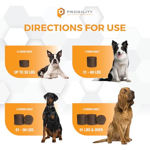 Progility Hip & Joint Glucosamine Supplement for Dogs (90 count)