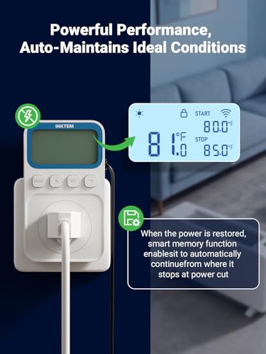 WiFi Temperature Controlled Outlet with APP for Heater (Blue)