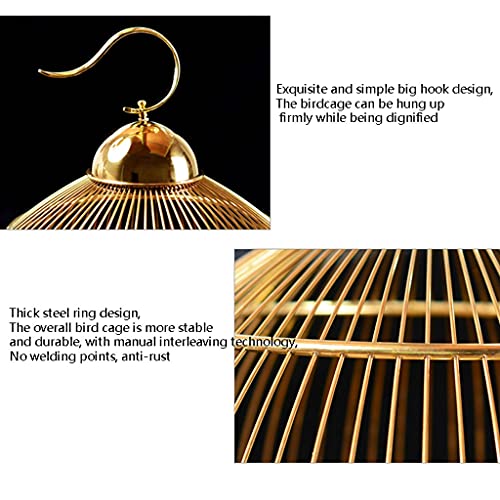 Cage Luxury European Style Large Stainless Steel Bird Cage Round Cage Parrot Bird Cage for Medium and Large Birds Or Hotel Decoration Bird Cageb