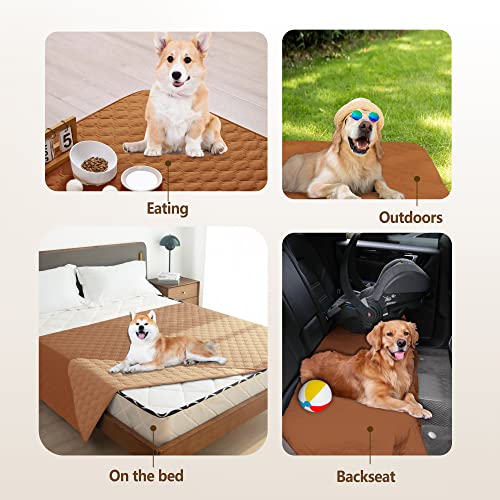 Waterproof Dog Blankets for Large Dogs (82x82 Inch (Pack of 1) / Dark Pumpkin/Light Pumpkin)