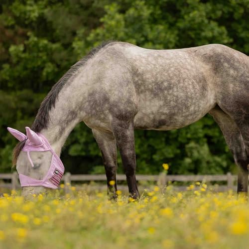 Algard Soft Mesh Horse Fly Mask with Ears (Sweet Pink / Horse)