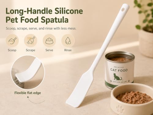Cat Wet Food Spoon (White Longer Spatula)