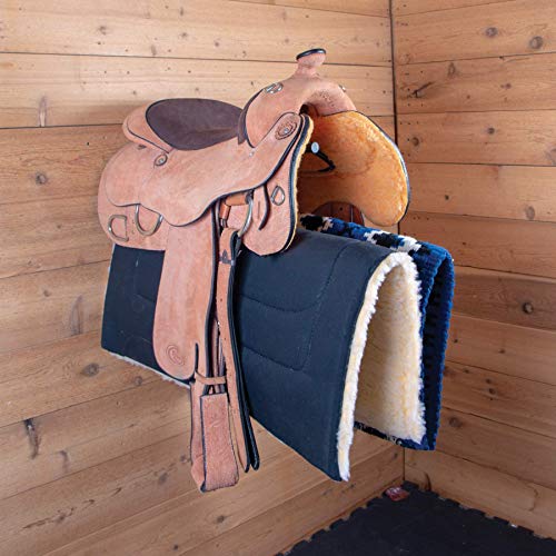 Wall Mount Saddle Rack with Double Pad Bar (Mounted Rack w/Double Pad Rack / Black)